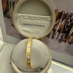 New Design! Freida Rothman Wide Hinged Bangle Bracelet